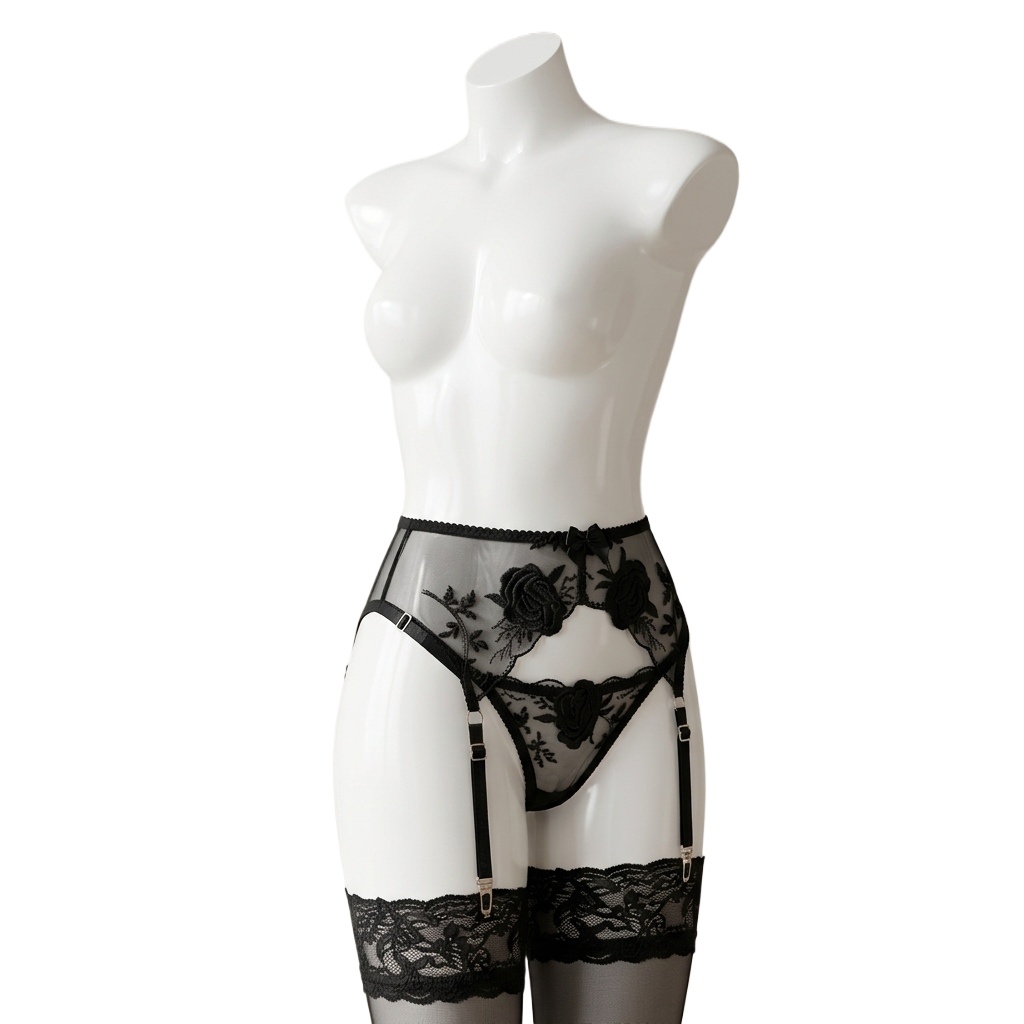 Women's  Embroidered Floral Ga - Garter Belt Set recension och pris