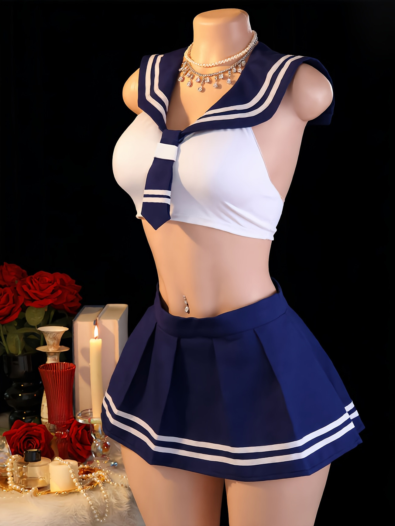 Women's 2Pcs Sailor Role Play  - Garter Belt Set recension och pris