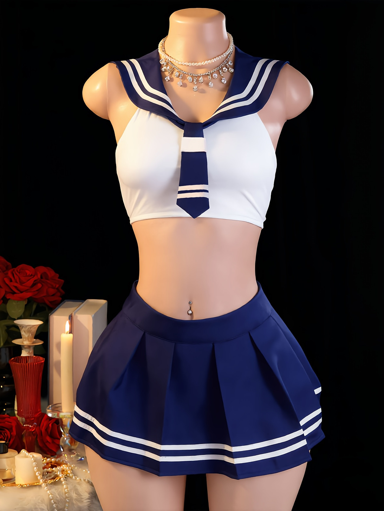 Women's 2Pcs Sailor Role Play  - Garter Belt Set recension och pris