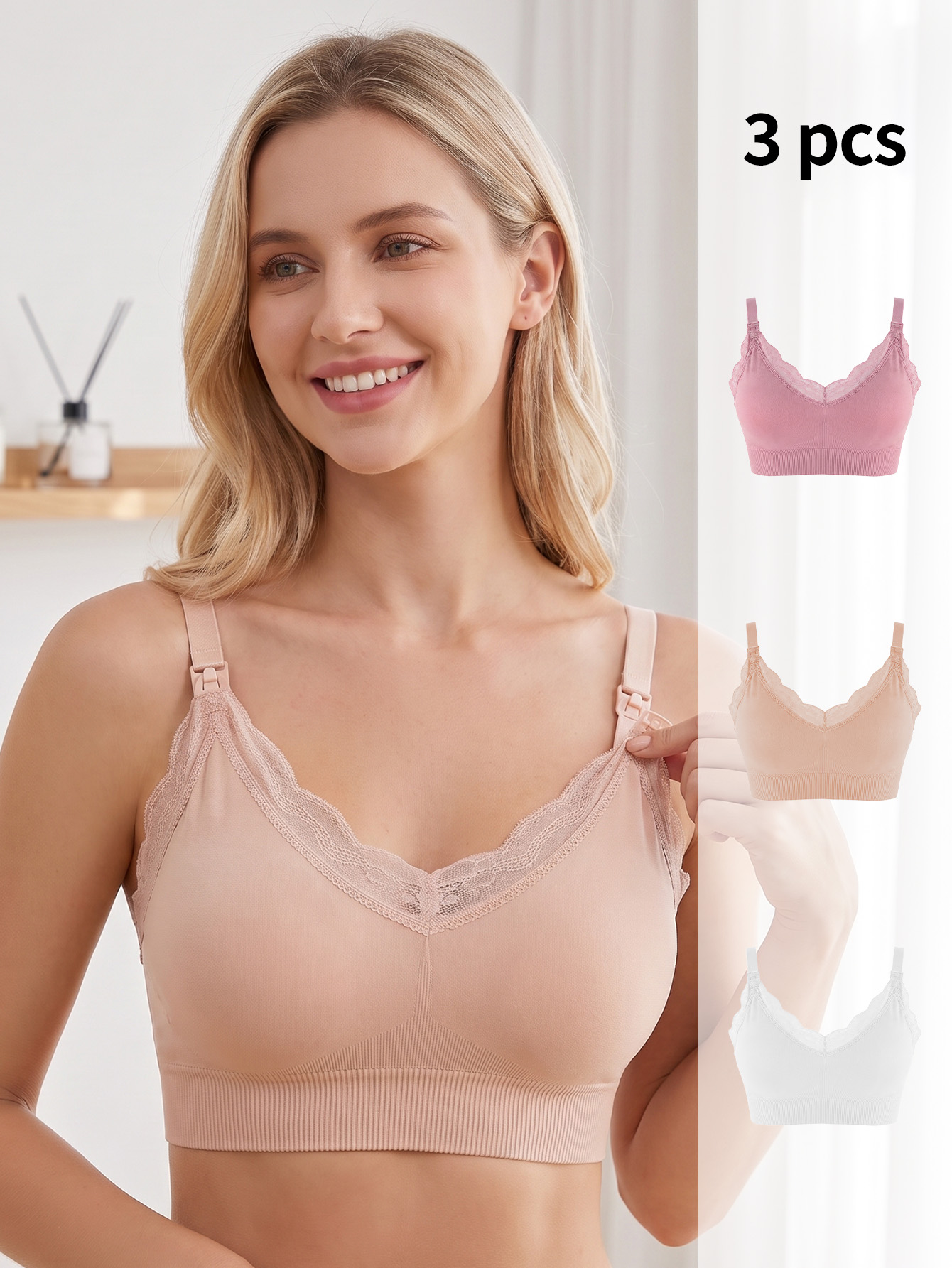 3 Pcs Nursing Maternity Bra, W - Nursing Bra Sleep recension och pris